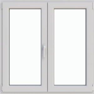 Fereastră termopan living 116/116 cm, profil PVC Ramplast, 2 canate mobile, deschidere stânga