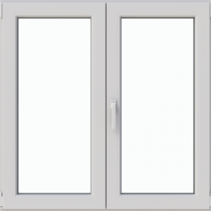 Fereastră termopan living 116/116 cm, profil PVC Ramplast, 2 canate mobile, deschidere dreapta