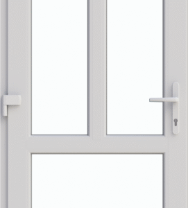 Ușă termopan de interior 86/205 cm, profil PVC Ramplast, 1 canat, deschidere stanga, montant orizontal + vertical